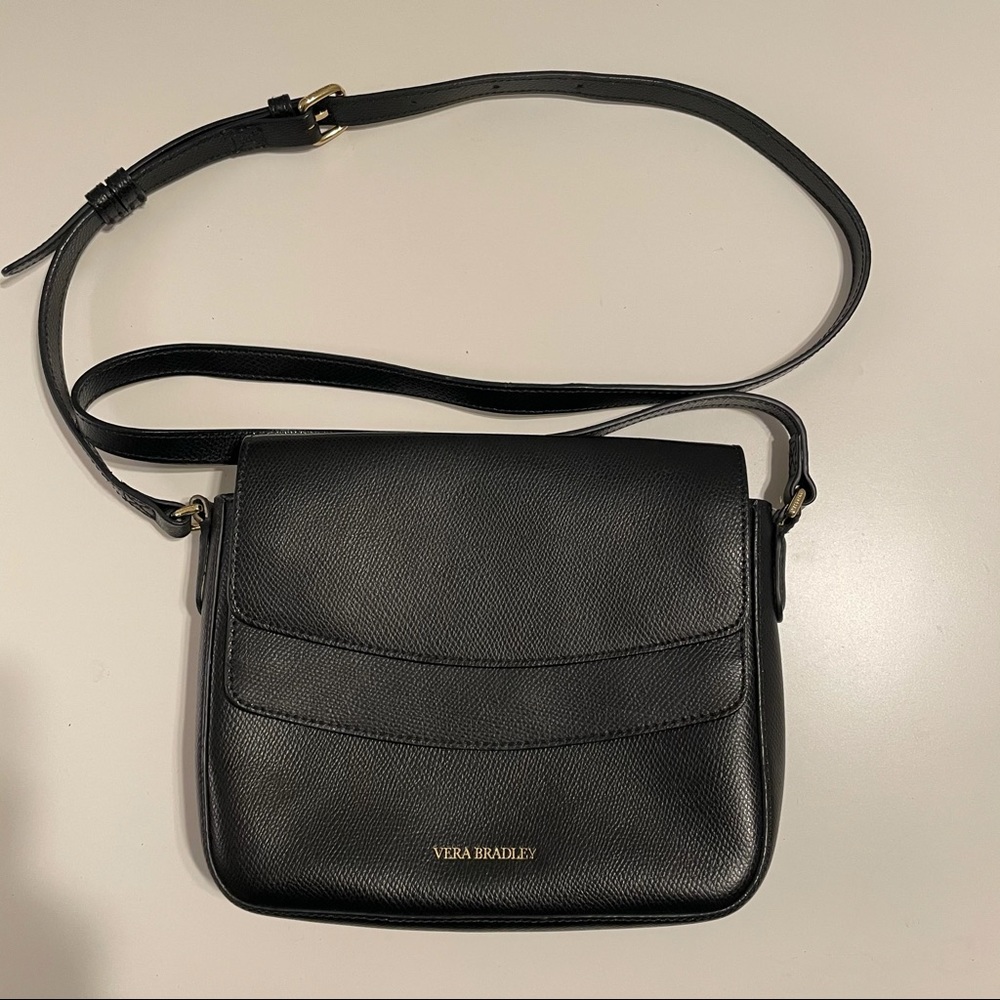 Vera Bradley Leather Crossbody BLACK Twice As Nice